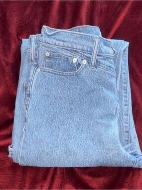 Madewell Light Wash Blue Denim Waistband with Rolled Label